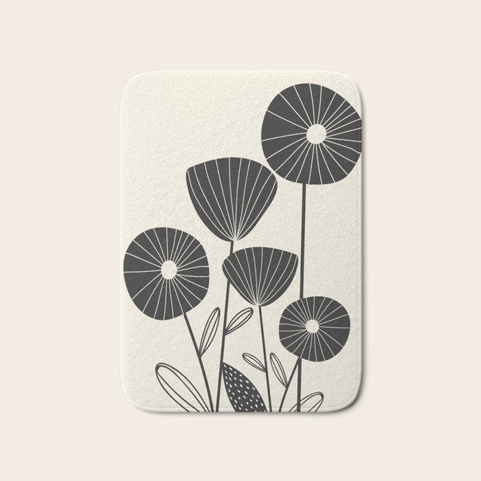 Abstract Flowers Bath Mat Gallery Image 1