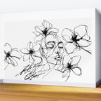 Monochrome Muse Expressive Line Art Portrait Wall Mural Gallery Image 2