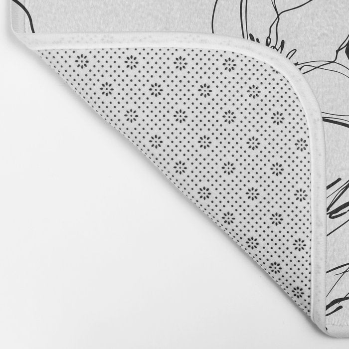 Monochrome Muse Expressive Line Art Portrait Bath Mat Gallery Image 2