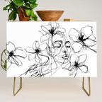 Monochrome Muse Expressive Line Art Portrait Credenza Gallery Image 1