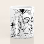Monochrome Muse Expressive Line Art Portrait Coffee Mug Gallery Image 4