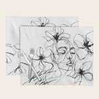 Monochrome Muse Expressive Line Art Portrait Placemat Gallery Image 1