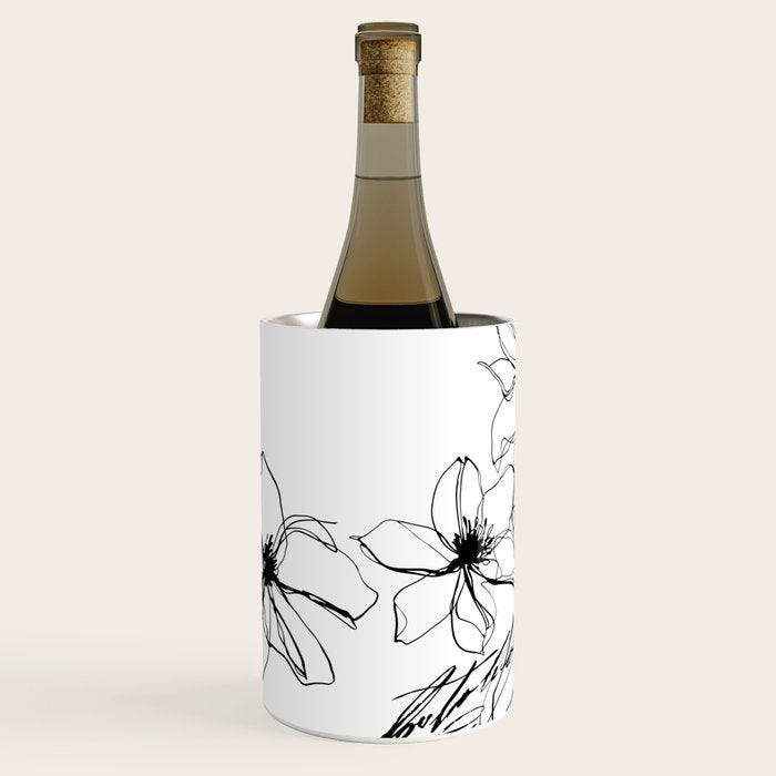 Monochrome Muse Expressive Line Art Portrait Wine Chiller Gallery Image 2