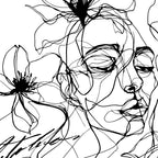 Monochrome Muse Expressive Line Art Portrait Coffee Mug Gallery Image 2