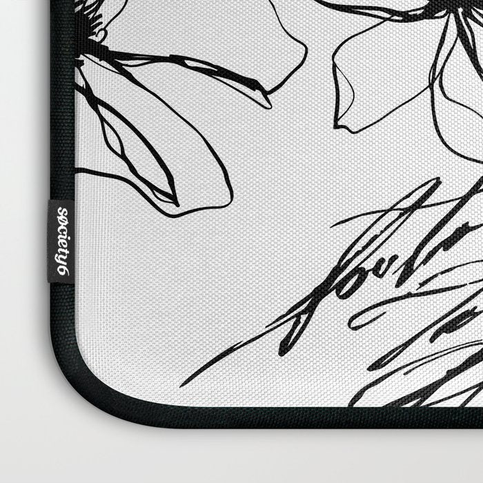Monochrome Muse Expressive Line Art Portrait Laptop Sleeve Gallery Image 3