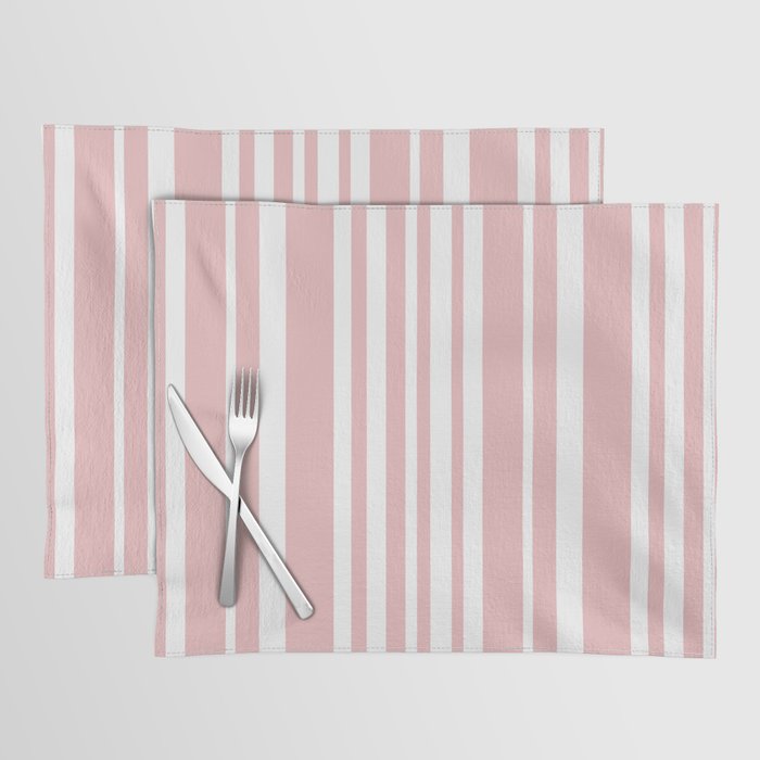 Classic Stripes XXIX - Blush Pink Placemat Gallery Image 1