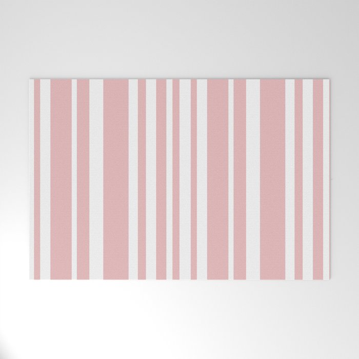 Classic Stripes XXIX - Blush Pink Welcome Mat Gallery Image 1