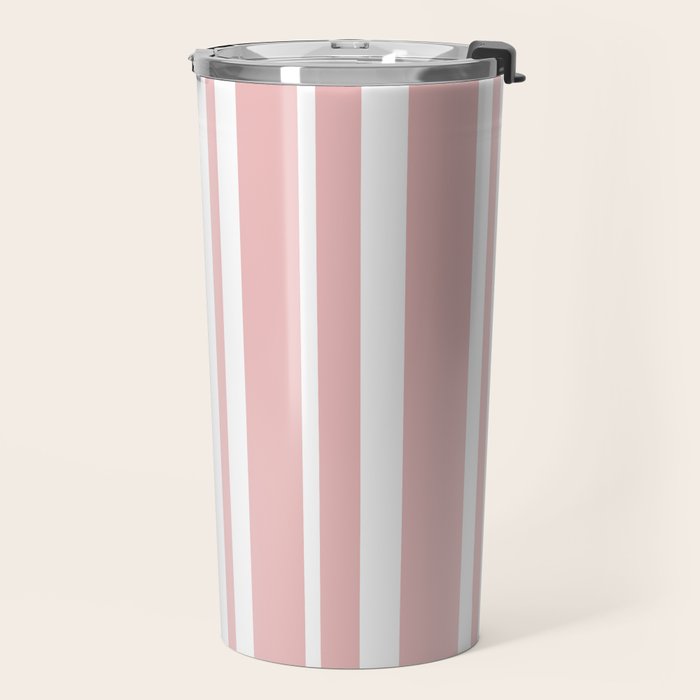Classic Stripes XXIX - Blush Pink Travel Mug Gallery Image 2
