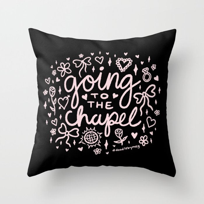 Going to the Chapel in Light Pink Throw Pillow Gallery Image 1