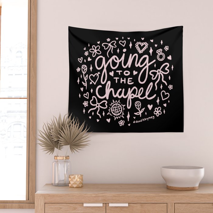 Going to the Chapel in Light Pink Wall Tapestry Gallery Image 2