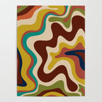 Retro Liquid Swirl 70s Contemporary Abstract Poster Gallery Image 4
