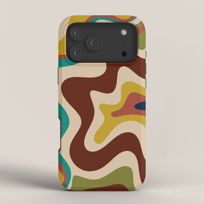 Retro Liquid Swirl 70s Contemporary Abstract iPhone Case Gallery Image 4