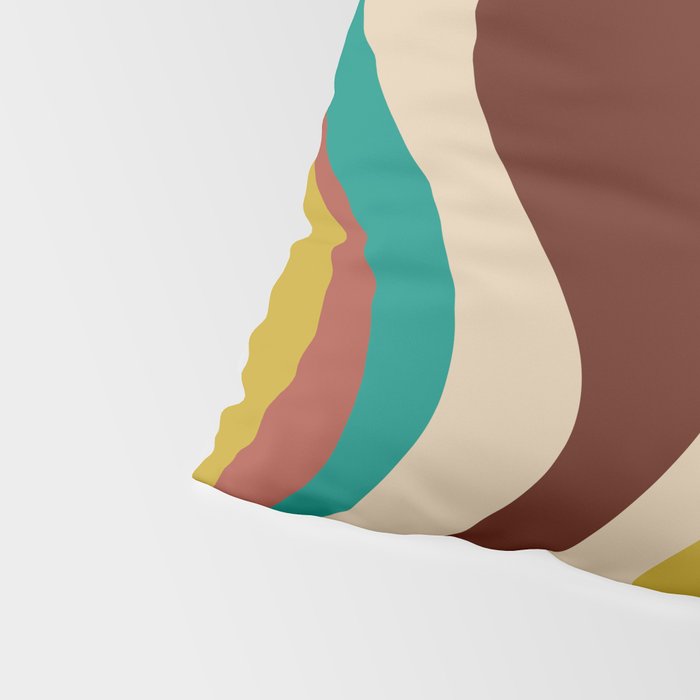 Retro Liquid Swirl 70s Contemporary Abstract Pillow Sham Gallery Image 4