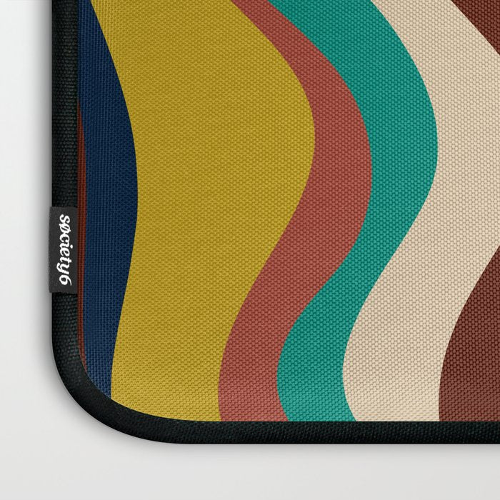 Retro Liquid Swirl 70s Contemporary Abstract Laptop Sleeve Gallery Image 3
