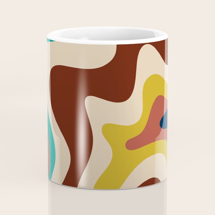 Retro Liquid Swirl 70s Contemporary Abstract Coffee Mug Gallery Image 4