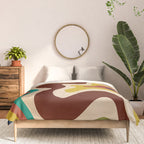 Retro Liquid Swirl 70s Contemporary Abstract Comforter Gallery Image 3