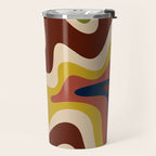 Retro Liquid Swirl 70s Contemporary Abstract Travel Mug Gallery Image 2