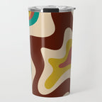 Retro Liquid Swirl 70s Contemporary Abstract Travel Mug Gallery Image 1
