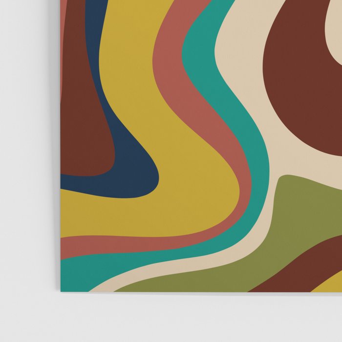 Retro Liquid Swirl 70s Contemporary Abstract Poster Gallery Image 3