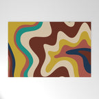 Retro Liquid Swirl 70s Contemporary Abstract Welcome Mat Gallery Image 1