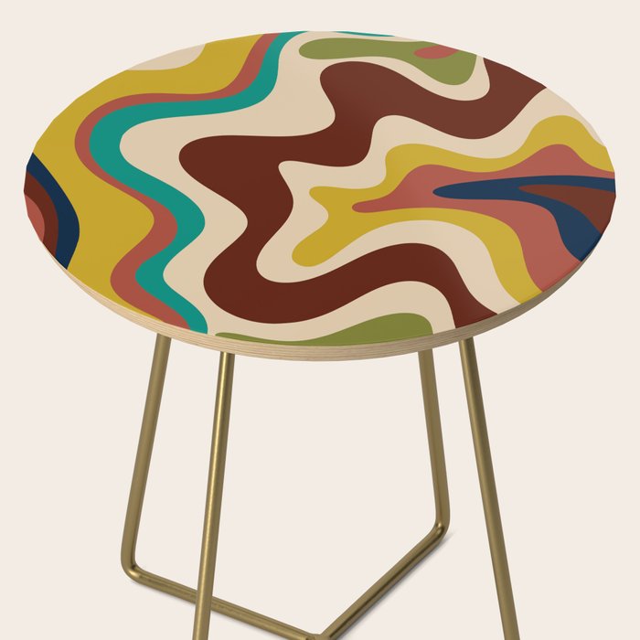 Retro Liquid Swirl 70s Contemporary Abstract Side Table Gallery Image 2