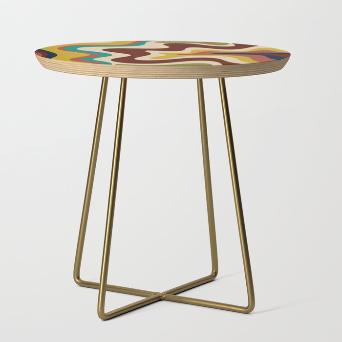 Retro Liquid Swirl 70s Contemporary Abstract Side Table Gallery Image 1
