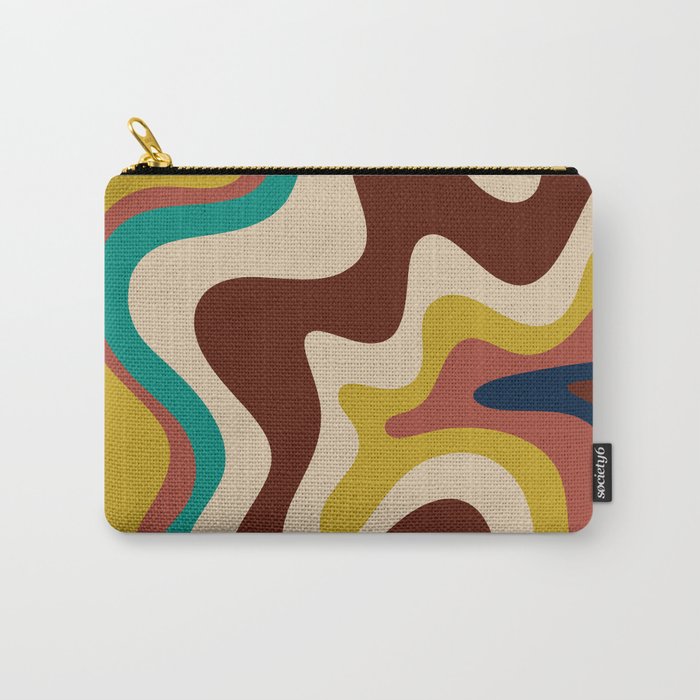 Retro Liquid Swirl 70s Contemporary Abstract Carry All Pouch Gallery Image 1