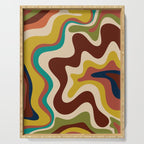Retro Liquid Swirl 70s Contemporary Abstract Serving Tray Gallery Image 1