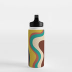 Retro Liquid Swirl 70s Contemporary Abstract Water Bottle Gallery Image 3