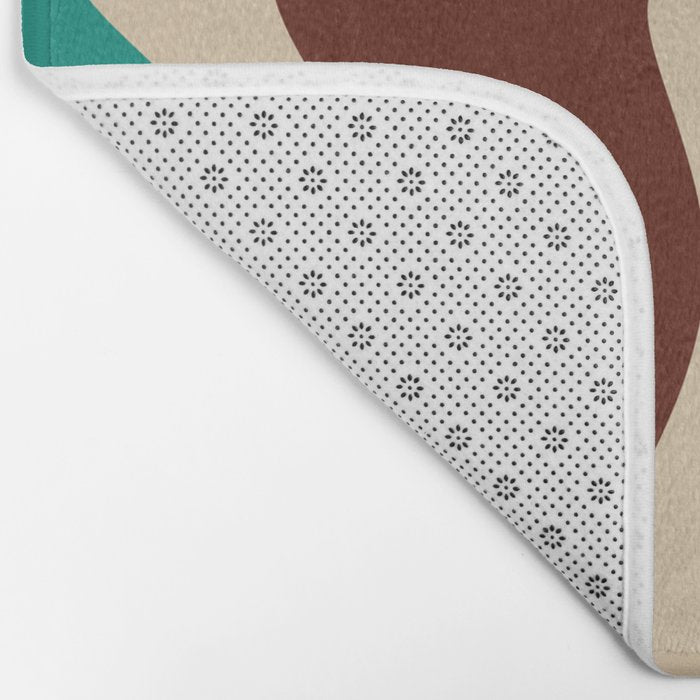 Retro Liquid Swirl 70s Contemporary Abstract Bath Mat Gallery Image 2