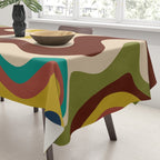 Retro Liquid Swirl 70s Contemporary Abstract Tablecloth Gallery Image 3