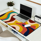 Retro Liquid Swirl 70s Contemporary Abstract Desk Mat Gallery Image 2