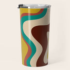 Retro Liquid Swirl 70s Contemporary Abstract Travel Mug Gallery Image 3