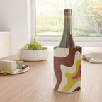 Retro Liquid Swirl 70s Contemporary Abstract Wine Chiller Gallery Image 4