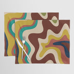 Retro Liquid Swirl 70s Contemporary Abstract Placemat Gallery Image 1