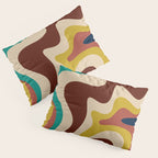 Retro Liquid Swirl 70s Contemporary Abstract Pillow Sham Gallery Image 3