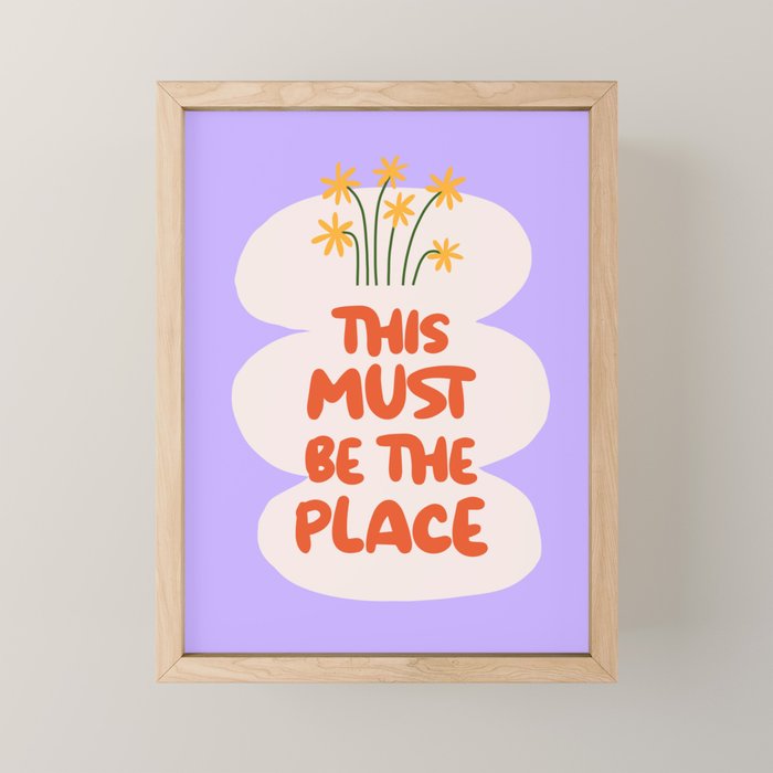 This Must Be The Place Typographic Pastel Print Mini Art Print Gallery Image 1