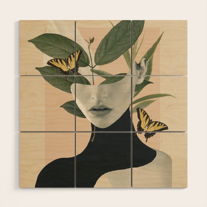 woman portrait /collage2 Wood Wall Art Gallery Image 1
