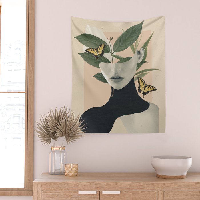 woman portrait /collage2 Wall Tapestry Gallery Image 2