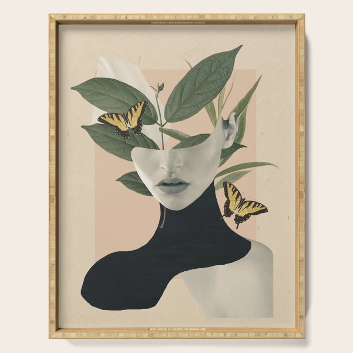 woman portrait /collage2 Serving Tray Gallery Image 1