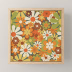 70's Retro Flowers Print Mini Art Print Gallery Image 1