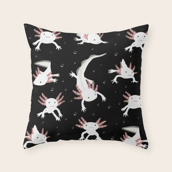 Axolotls Throw Pillow Gallery Image 1