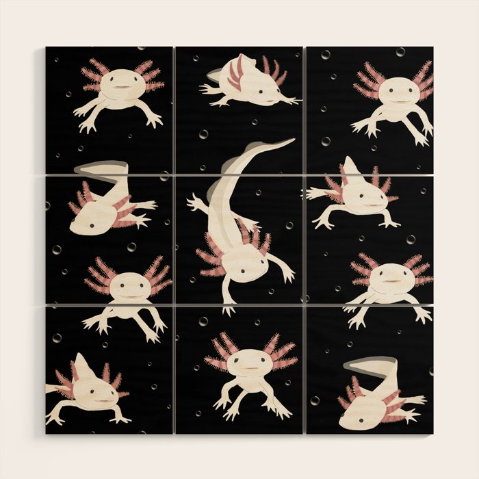 Axolotls Wood Wall Art Gallery Image 1
