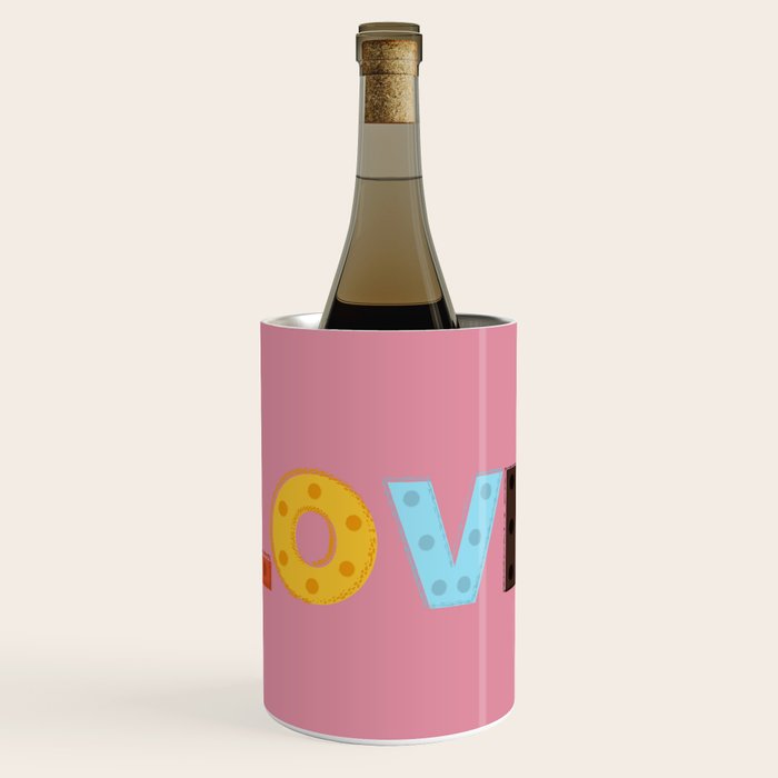 Happy LOVE - typography Wine Chiller Gallery Image 1
