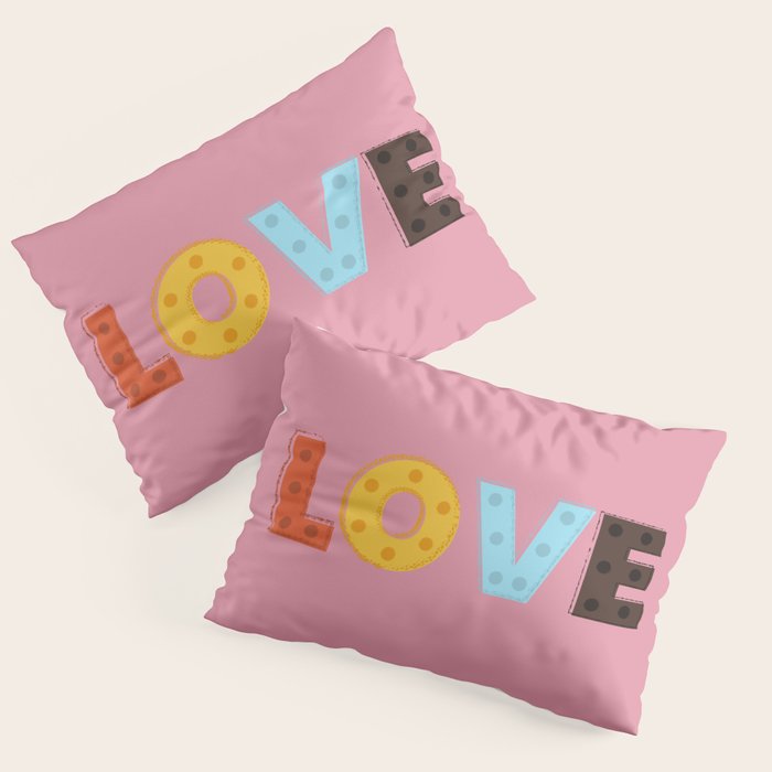 Happy LOVE - typography Pillow Sham Gallery Image 3
