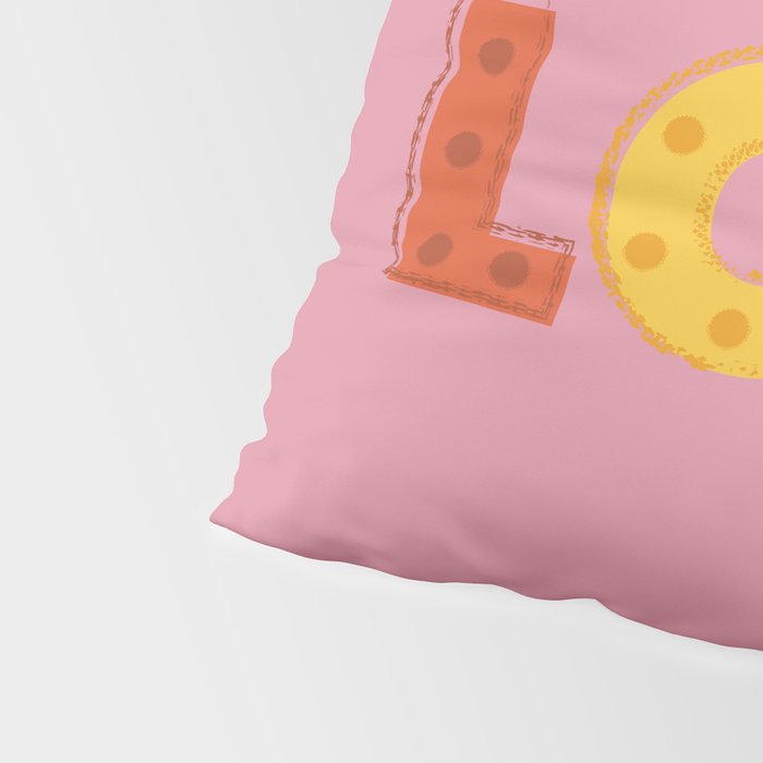 Happy LOVE - typography Pillow Sham Gallery Image 4