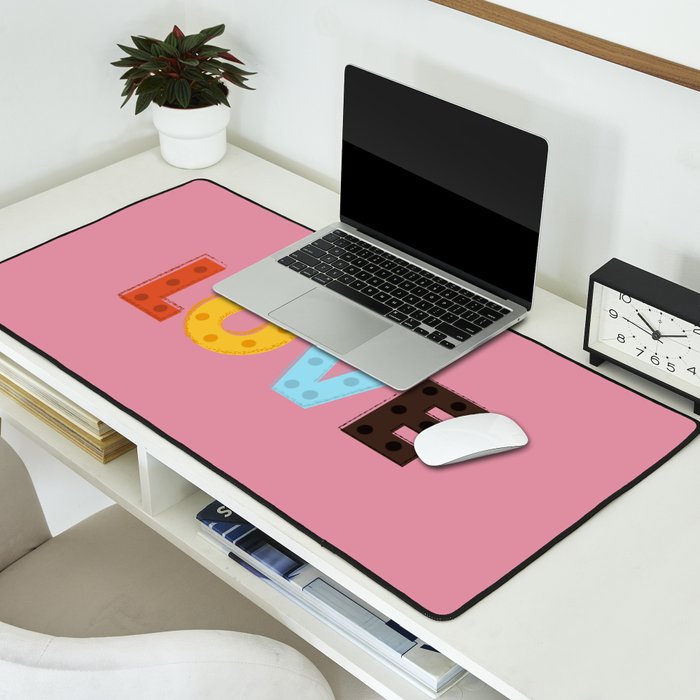 Happy LOVE - typography Desk Mat Gallery Image 2
