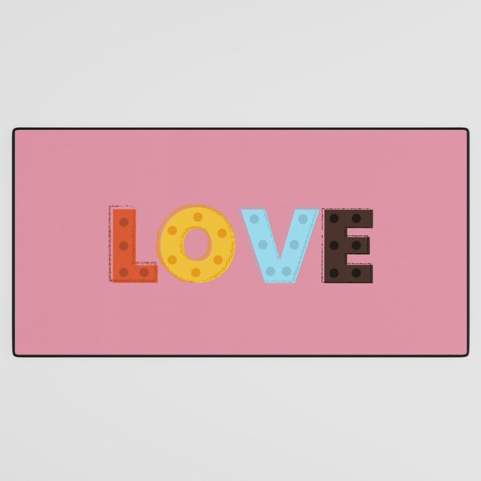 Happy LOVE - typography Desk Mat Gallery Image 3