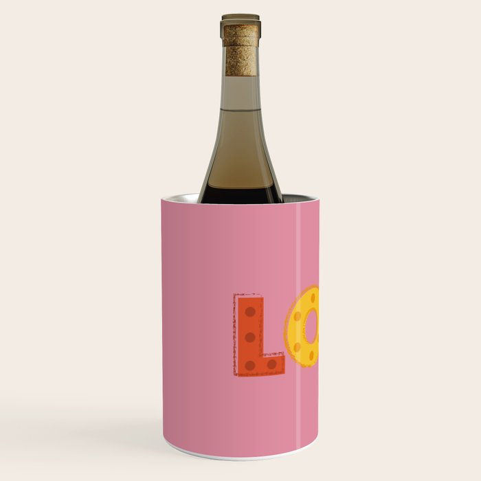 Happy LOVE - typography Wine Chiller Gallery Image 2