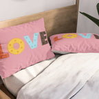 Happy LOVE - typography Pillow Sham Gallery Image 2